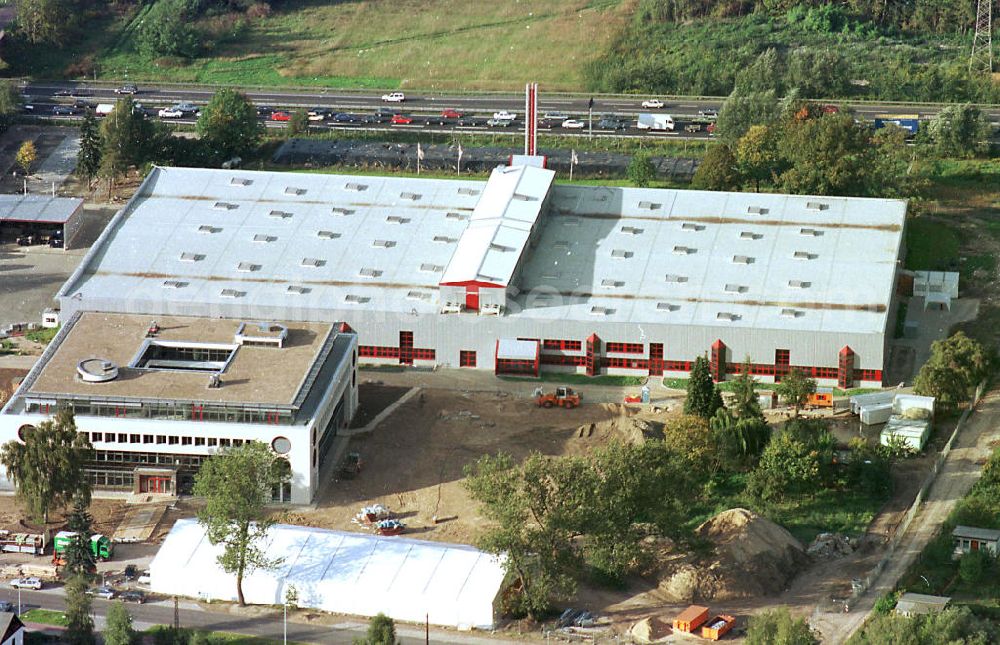 Aerial photograph Birkenwerder / BRB - Produktionsstätte der Francotyp-Postalia AG am Berliner Ring in Birkenwerder / Brandenburg.