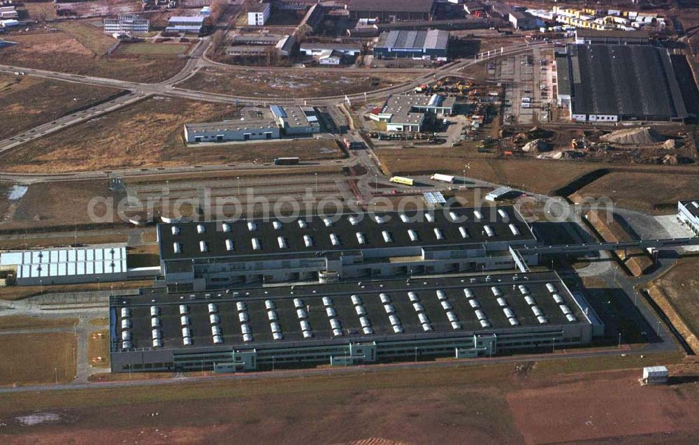 Aerial image Nauen / Brandenburg - Produktionszentrum der BOSCH - SIEMENS AG zur Hausgeräteherstellung im Gewerbegebiet Nauen