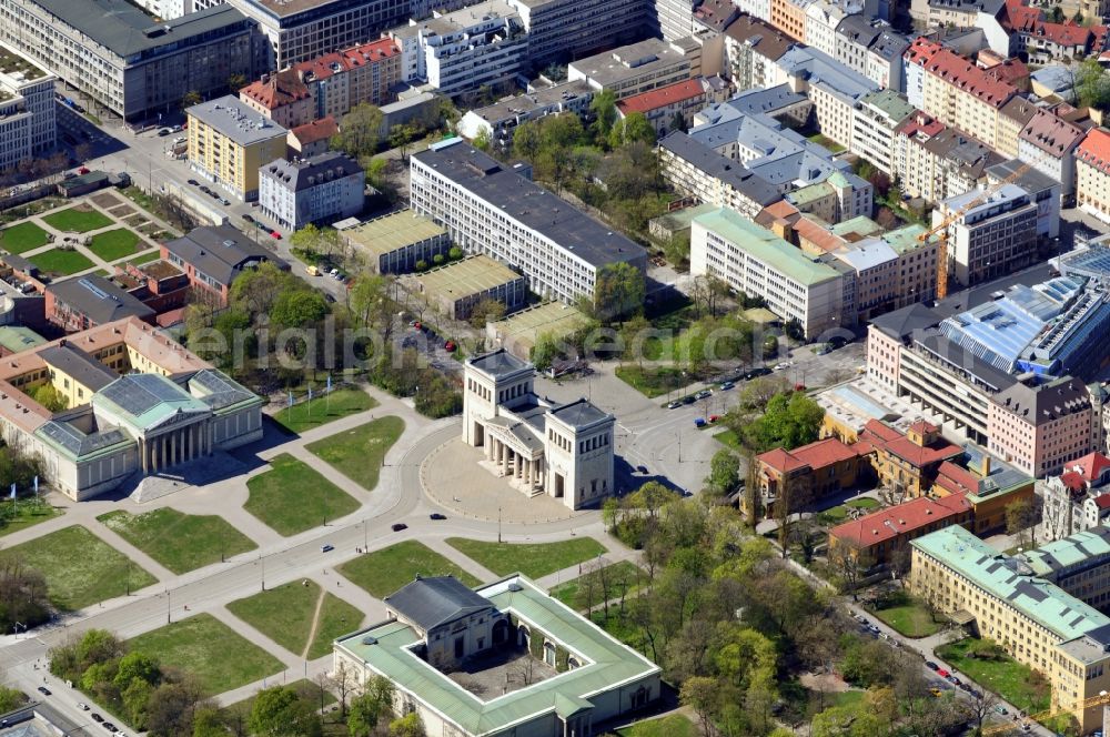 Aerial photograph München - View of the Propylea in Munich in the state Bavaria