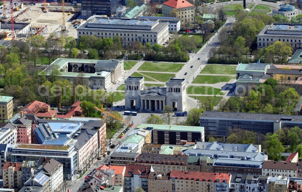 Aerial image München - View of the Propylea in Munich in the state Bavaria