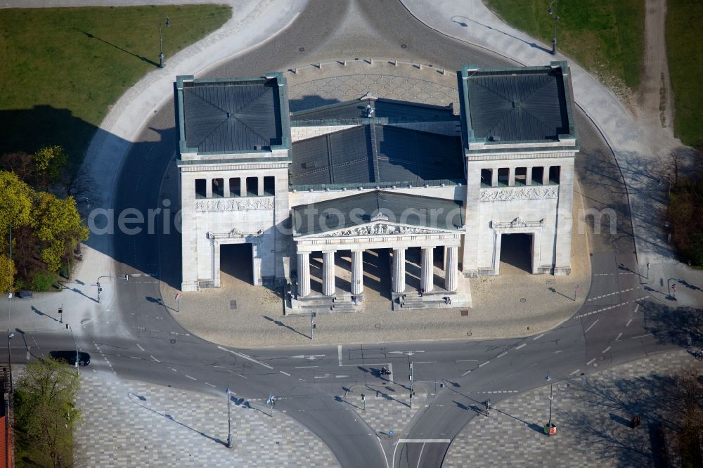 Aerial photograph München - Ensemble space Koenigsplatz in the inner city center in Munich in the state Bavaria, Germany