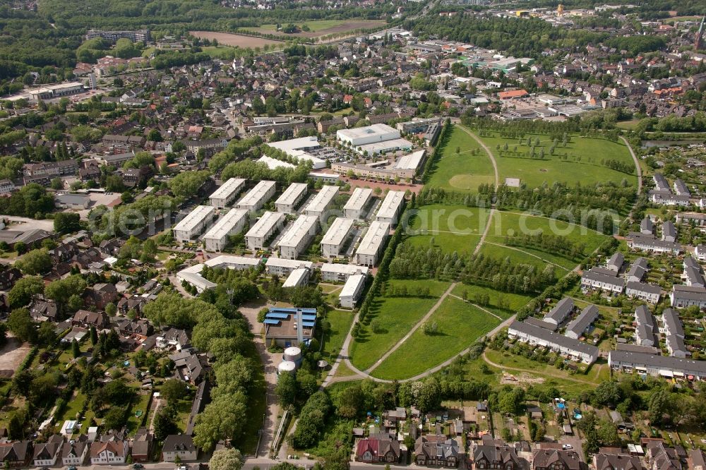 Bottrop from the bird's eye view: View of the Prosper Park in Bottrop in the state North Rhine-Westphalia