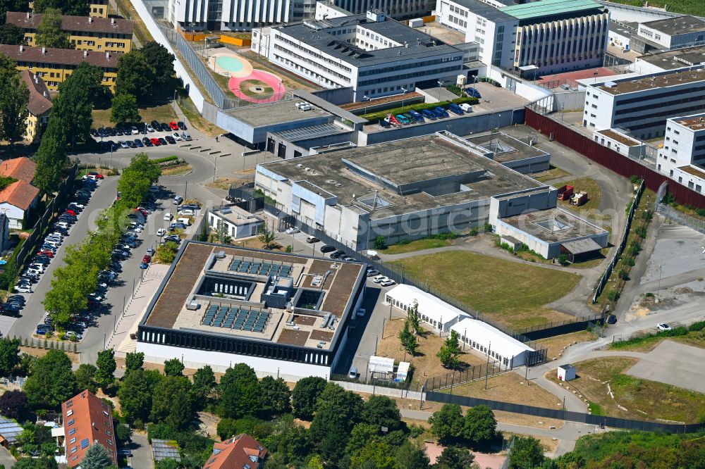 Aerial photograph Stuttgart - Process building on the grounds of the prison JVA Stuttgart in the district Stammheim in Stuttgart in the state of Baden-Wurttemberg, Germany