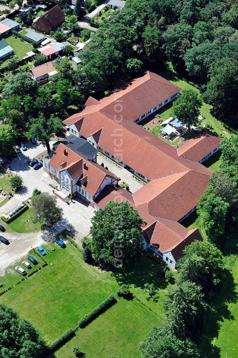 Gelbensande from the bird's eye view: Psychiatric nursing home Charlottenhof in Gelbensande in Mecklenburg Western Pomerania