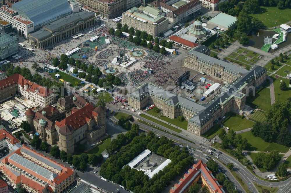 Aerial photograph Stuttgart - View of public viewing in Stuttgart in the state Baden-Wuerttemberg