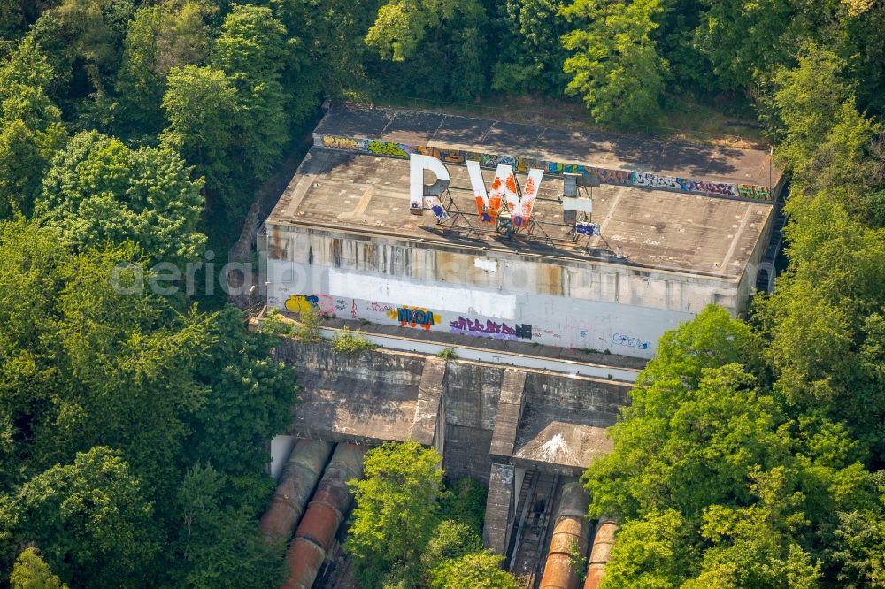 Aerial image Herdecke - Pumped storage power plant / hydro power plant with energy storage on Hengsteysee in Herdecke in North Rhine-Westphalia