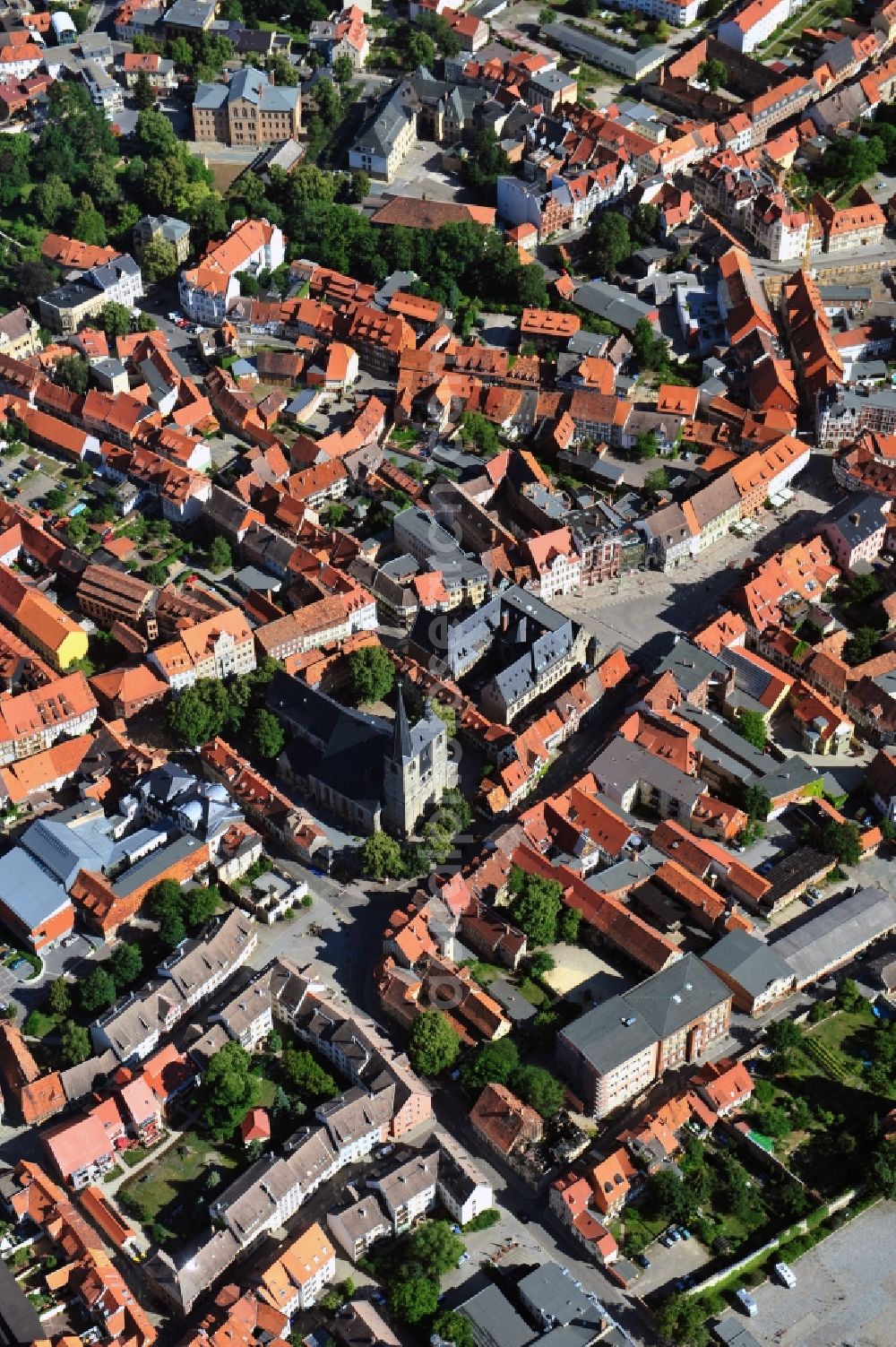 Aerial image Quedlinburg - Quedlinburg in the state Saxony-Anhalt