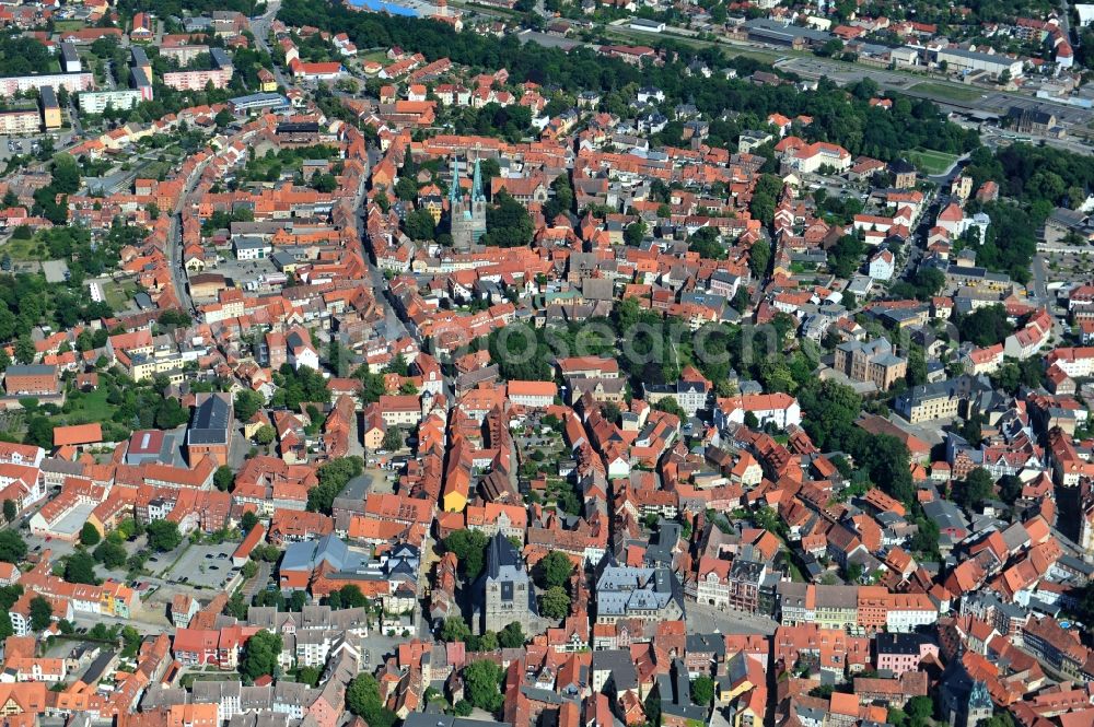 Quedlinburg from the bird's eye view: Quedlinburg in the state Saxony-Anhalt