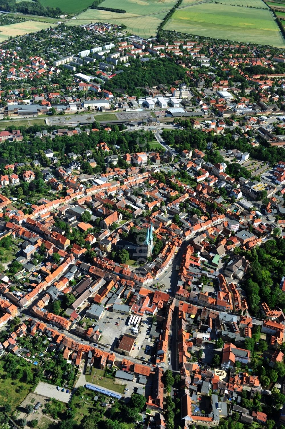 Aerial photograph Quedlinburg - Quedlinburg in the state Saxony-Anhalt