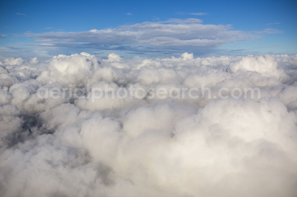 Schwerin from above - Source cloud-shrouded horizon - Landscape near Schwerin in Mecklenburg-Western Pomerania