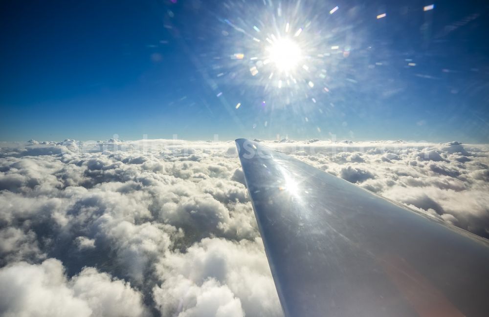 Aerial image Schwerin - Source cloud-shrouded horizon - Landscape near Schwerin in Mecklenburg-Western Pomerania