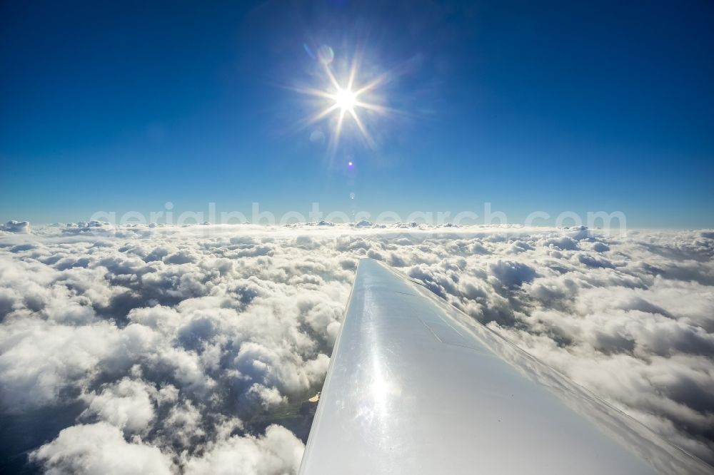 Aerial photograph Schwerin - Source cloud-shrouded horizon - Landscape near Schwerin in Mecklenburg-Western Pomerania