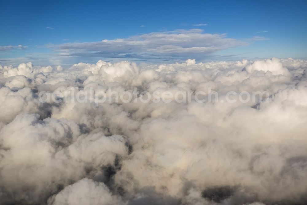 Aerial photograph Schwerin - Source cloud-shrouded horizon - Landscape near Schwerin in Mecklenburg-Western Pomerania