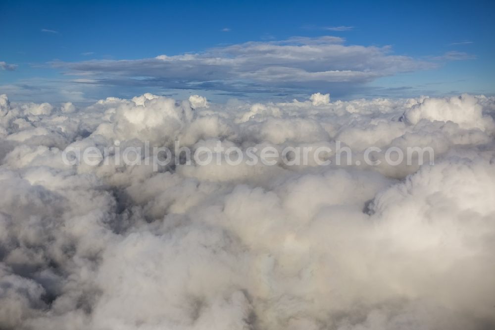 Schwerin from above - Source cloud-shrouded horizon - Landscape near Schwerin in Mecklenburg-Western Pomerania