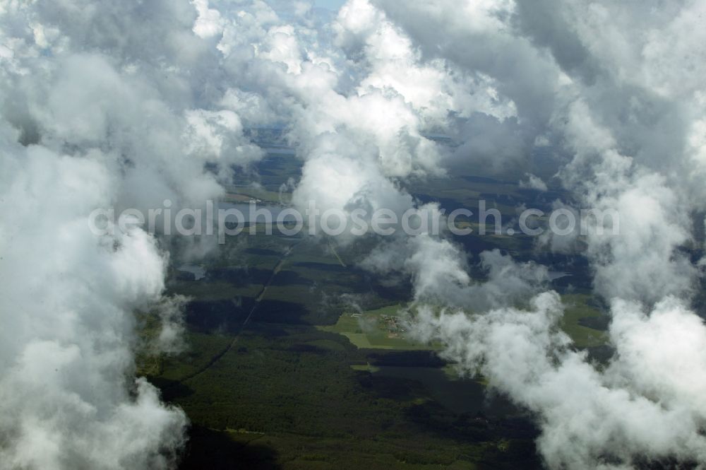 Aerial image Berlin - Cumulus clouds educational Weather on the outskirts of Grunau in Berlin