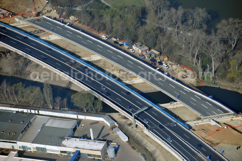 Aerial photograph Braunschweig - View of the implementation and expansion of the motorway junction Brunswick-southwest along the freeway A29 / A 395 in Lower Saxony. The construction company EUROVIA built here are some new bridges. Owner is the Lower Saxony state authorities for road construction and transport