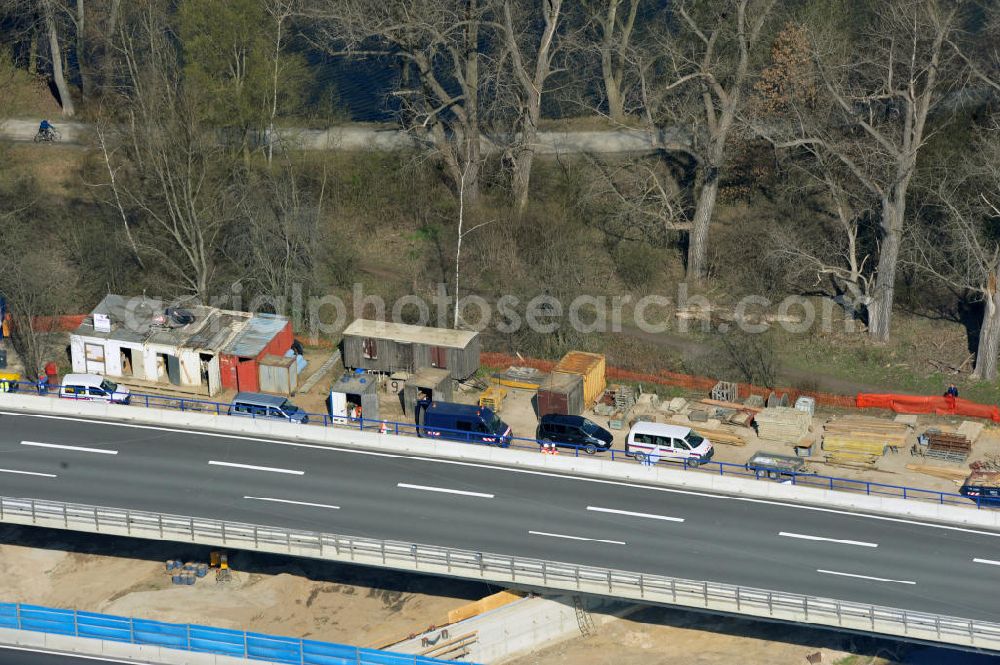 Braunschweig from above - View of the implementation and expansion of the motorway junction Brunswick-southwest along the freeway A29 / A 395 in Lower Saxony. The construction company EUROVIA built here are some new bridges. Owner is the Lower Saxony state authorities for road construction and transport