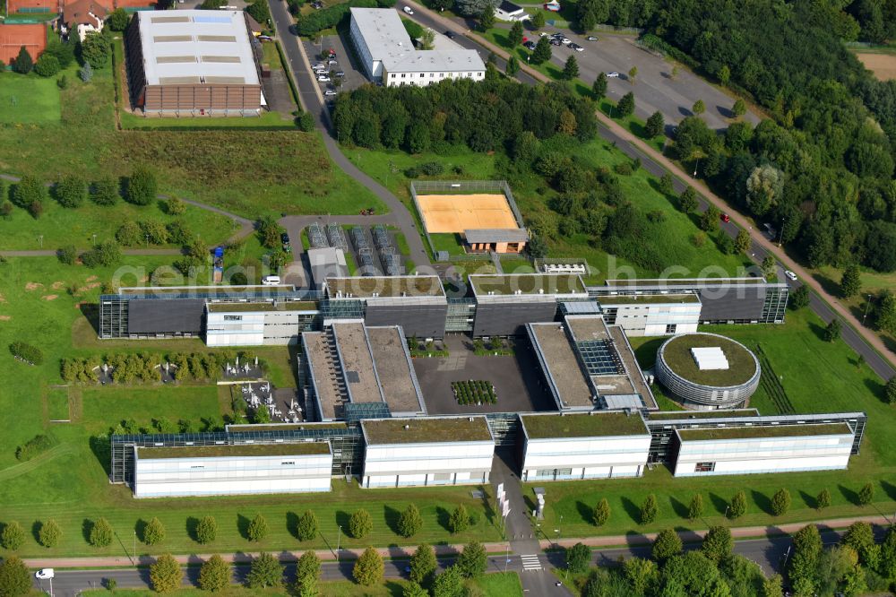 Remagen from the bird's eye view: Campus building of the university Hochschule Koblenz - Standort RheinAhrCampus on street Joseph-Rovan-Allee in the district Kripp in Remagen in the state Rhineland-Palatinate, Germany