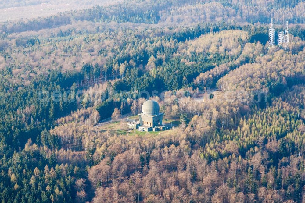 Lampertsloch from above - Radar transmission tower dome military property on Col de Pfaffenschlick in Lampertsloch in Grand Est, France