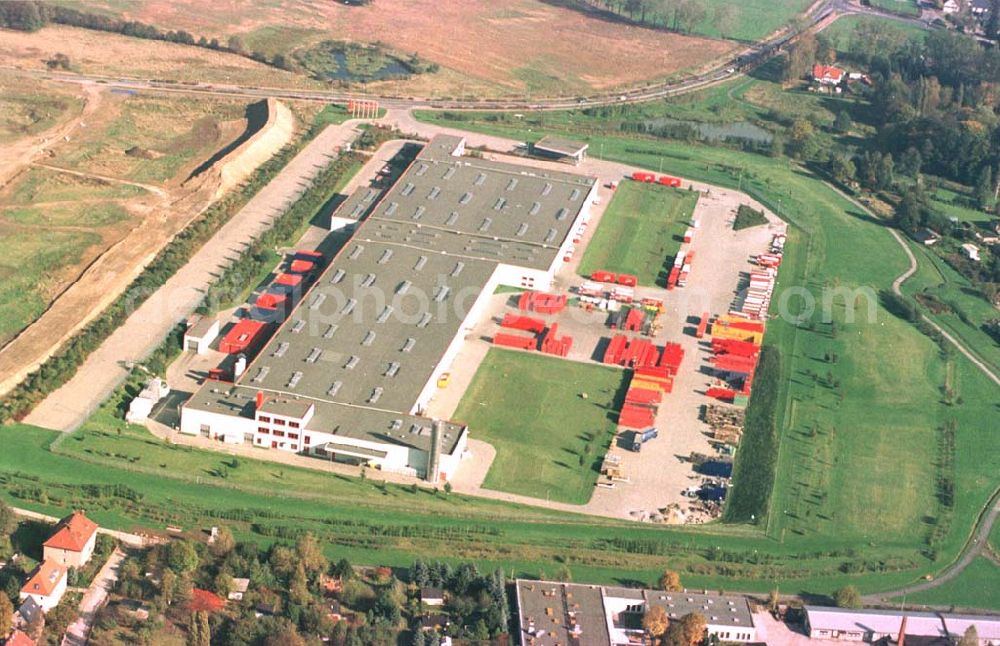 Radeberg from the bird's eye view: Radeberger Abfüllbetrieb der Coca Cola Sachsen GmbH