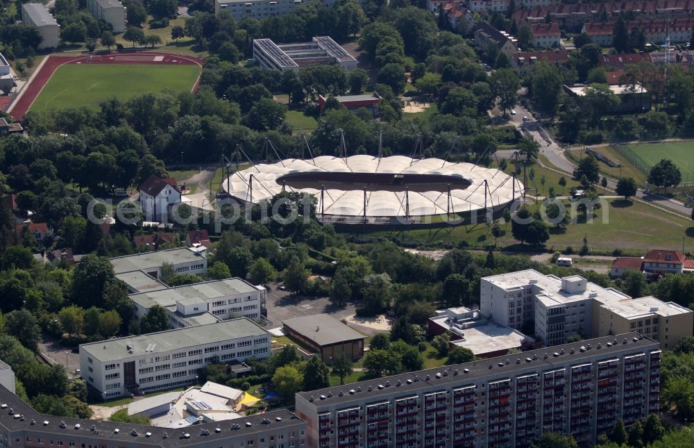 Aerial photograph Erfurt - Velodrome Andreasried on the Riethstrasse in the district of Andreasvorstadt in Erfurt in the state of Thuringia, Germany