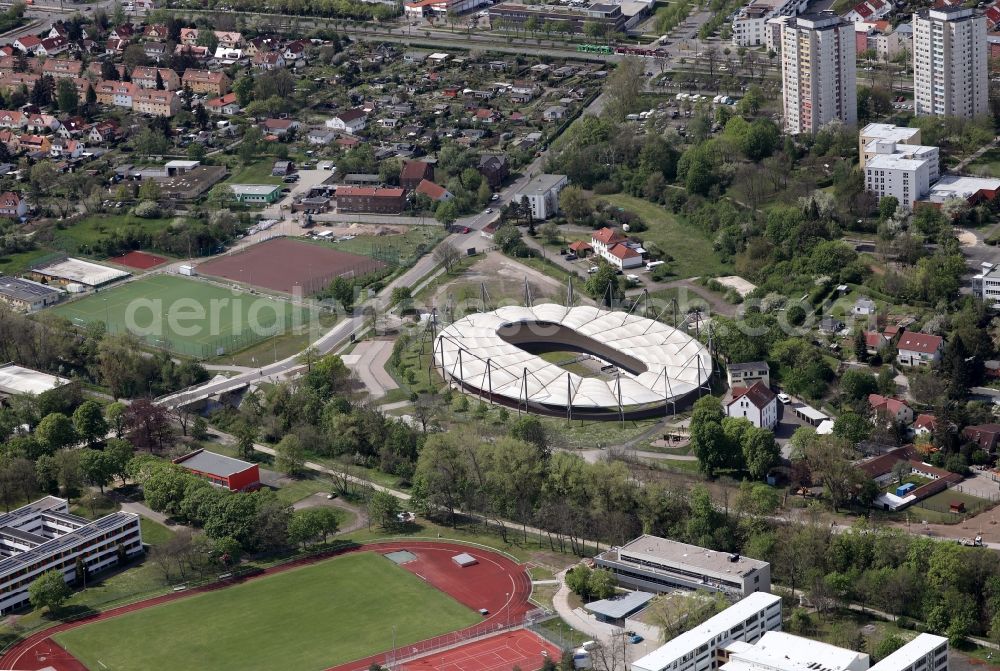 Aerial image Erfurt - Velodrome Andreasried on the Riethstrasse in the district of Andreasvorstadt in Erfurt in the state of Thuringia, Germany