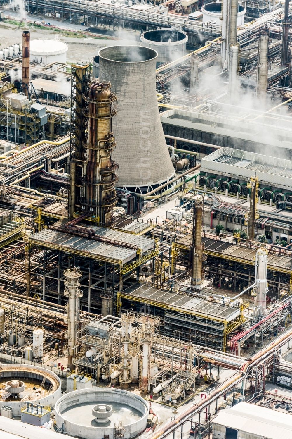 Milazzo from above - Equipment in the industrial area in Milazzo in Italy