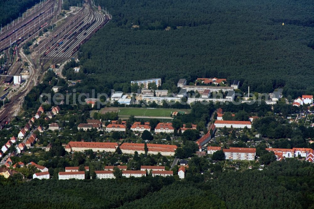 Wustermark from above - Rail & Logistics Centre of the Deutsche Bahn in Wustermark in Brandenburg