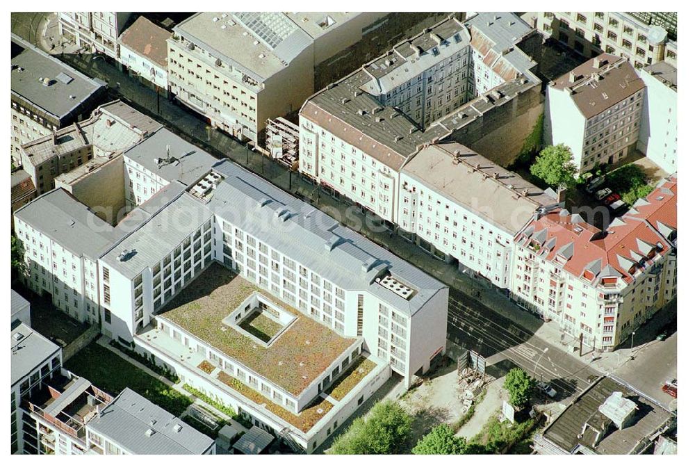 Aerial photograph Berlin - Mitte - 29.05.04 BERLIN-MITTE Ramada Hotel in Berlin-Mitte an der Chausseestraße 118 in 10115 BERLIN