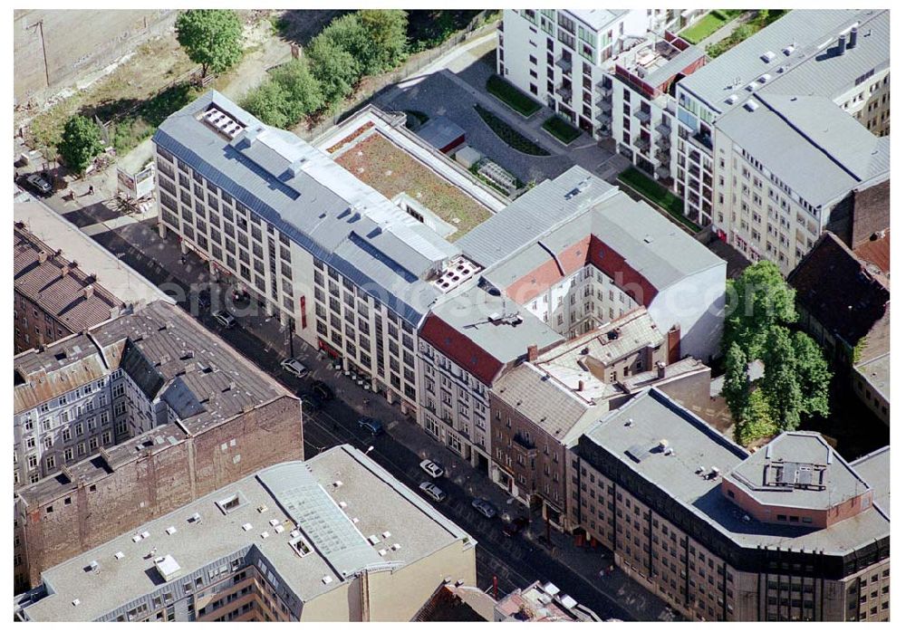 Aerial photograph Berlin - Mitte - 29.05.04 BERLIN-MITTE Ramada Hotel in Berlin-Mitte an der Chausseestraße 118 in 10115 BERLIN