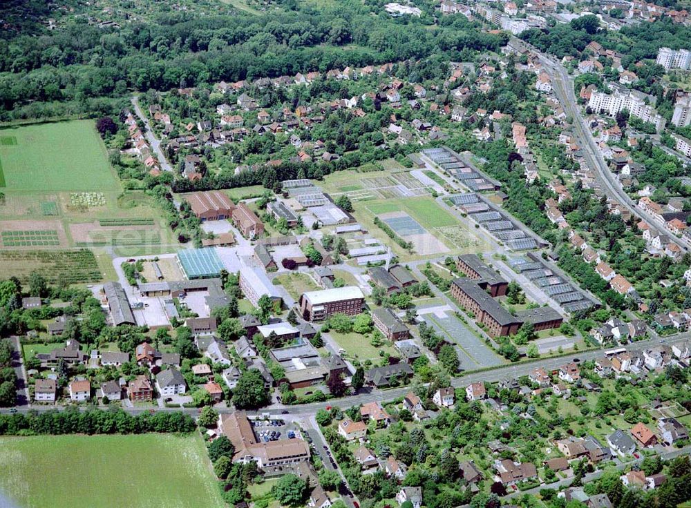 Braunschweig from the bird's eye view: Gelände der Biologischen Bundesanstalt für Land- und Forstwirtschaft am Messeweg 11 / 12 in 38104 Braunschweig