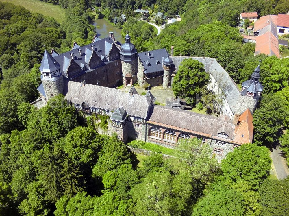 Wippra from the bird's eye view: Castle Rammelburg in Wippra in the Harz in Saxony-Anhalt