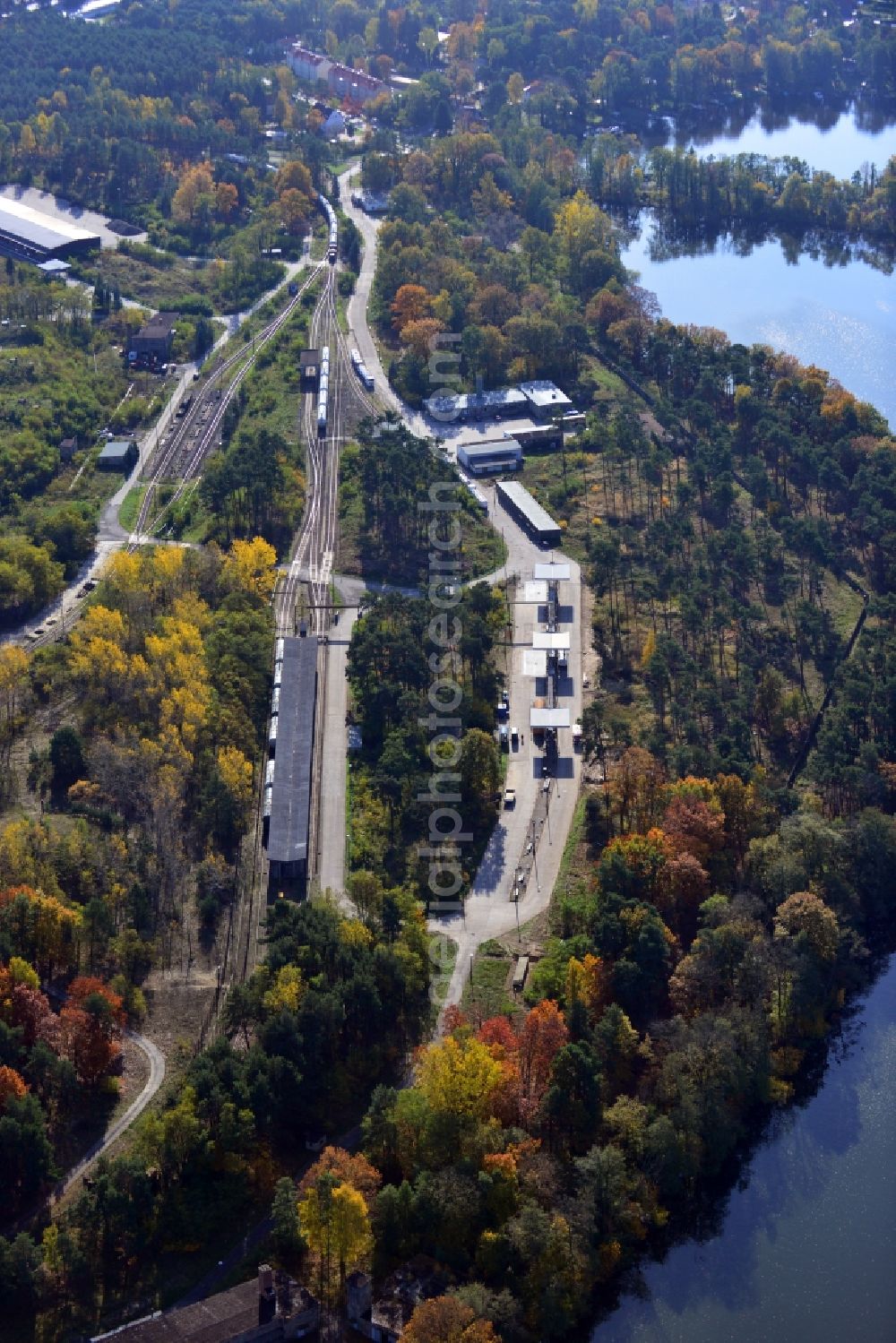 Aerial photograph Kablow - Shunting and loading station for tankers of TABEG - the storage tank to the fuel supply in Kablow in Brandenburg