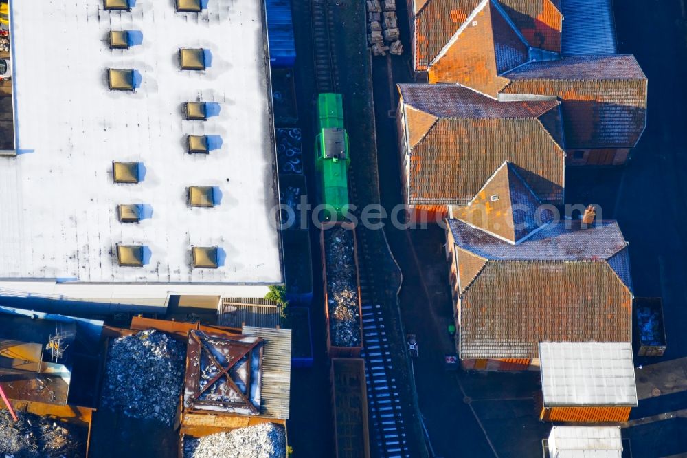 Aerial image Göttingen - Marshalling yard and freight station of the Deutsche Bahn in Goettingen in the state Lower Saxony, Germany