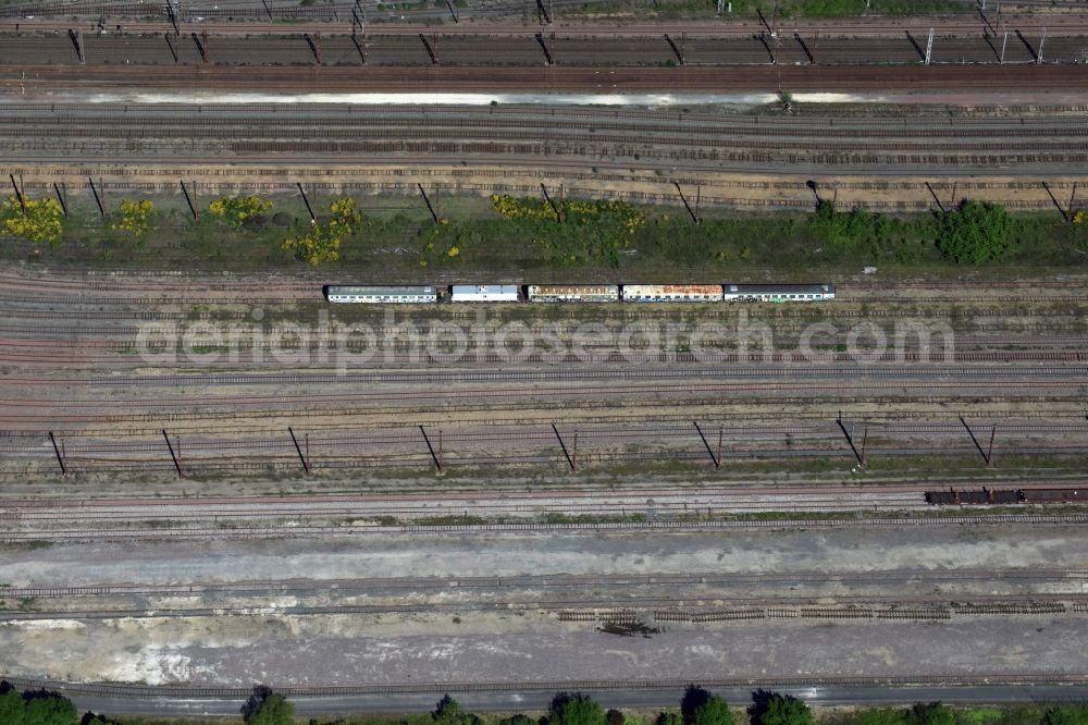 Aerial image Aquitanien - Marshalling yard and freight station of the Deutsche Bahn in Aquitanien in Aquitaine Limousin Poitou-Charentes, France