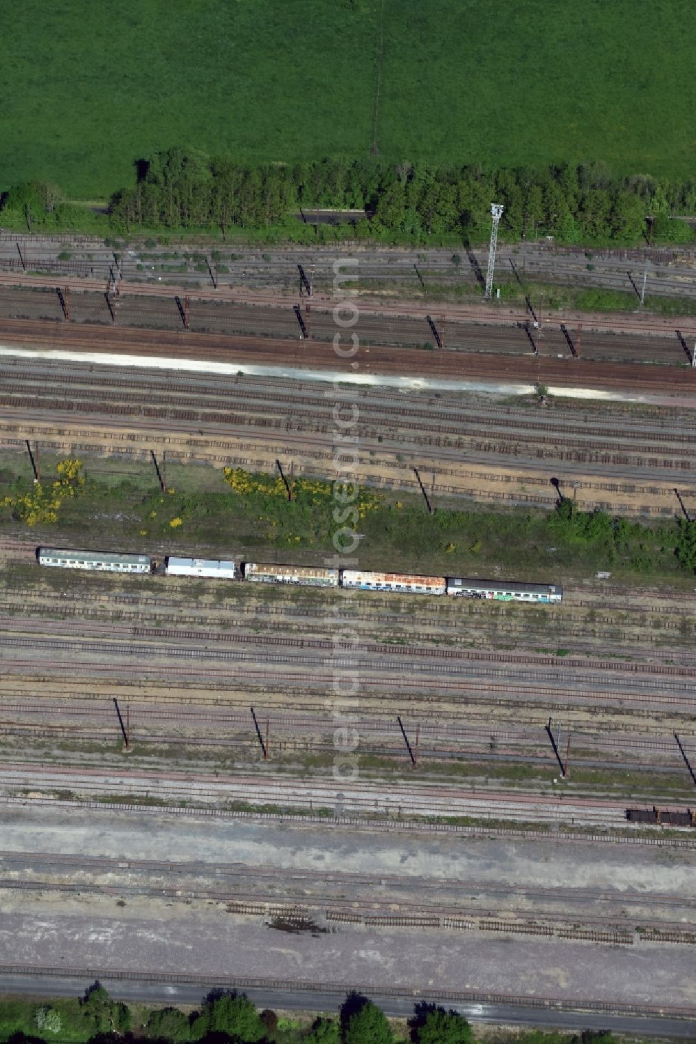 Aerial photograph Aquitanien - Marshalling yard and freight station of the Deutsche Bahn in Aquitanien in Aquitaine Limousin Poitou-Charentes, France