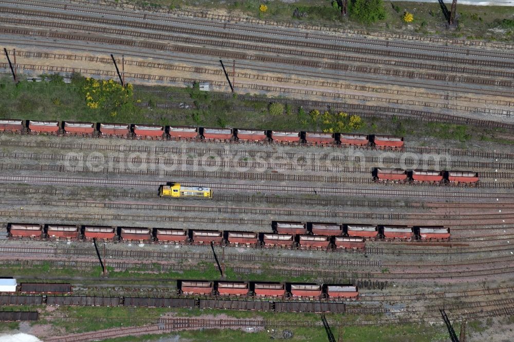 Aerial image Aquitanien - Marshalling yard and freight station of the Deutsche Bahn in Aquitanien in Aquitaine Limousin Poitou-Charentes, France