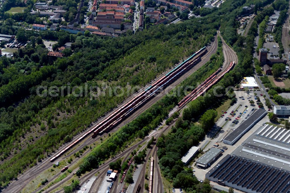 Aerial image Braunschweig - Marshalling yard and freight station in Brunswick in the state Lower Saxony, Germany