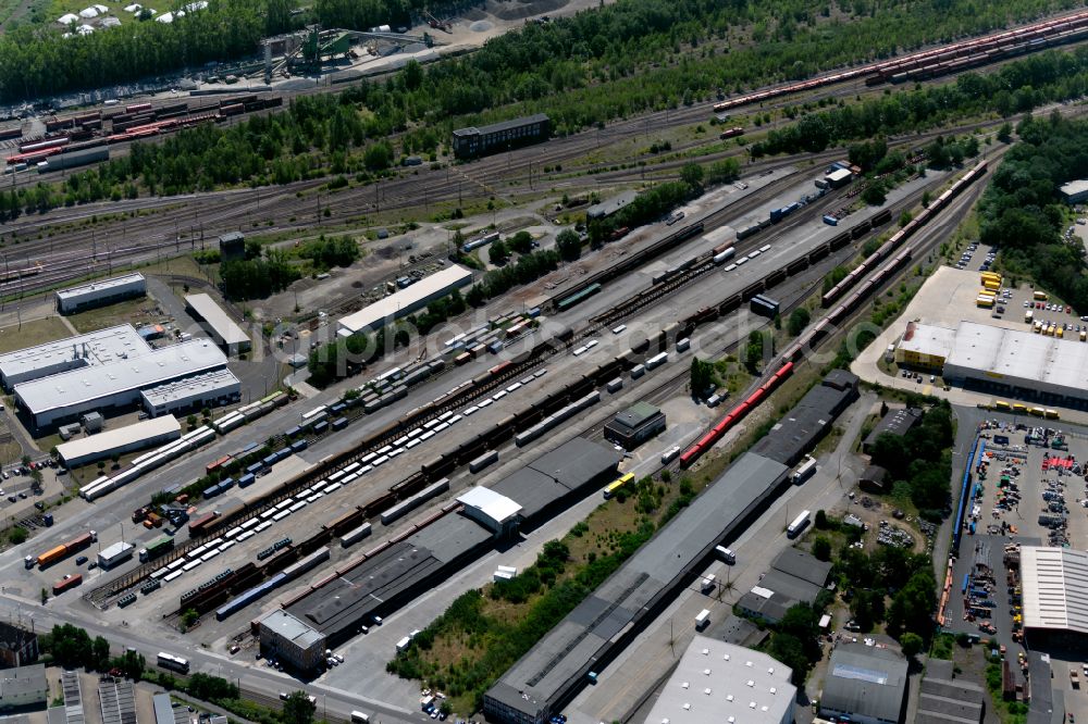 Aerial photograph Braunschweig - Marshalling yard and freight station in Brunswick in the state Lower Saxony, Germany