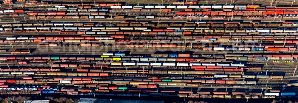 Aerial photograph Hagen - Marshalling yard and freight station of the Deutsche Bahn in Hagen in the state North Rhine-Westphalia, Germany