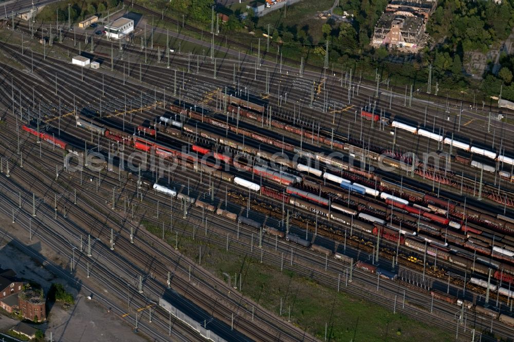 Aerial photograph Halle (Saale) - marshalling yard and freight station of the Deutsche Bahn in Halle (Saale) in the state Saxony-Anhalt, Germany