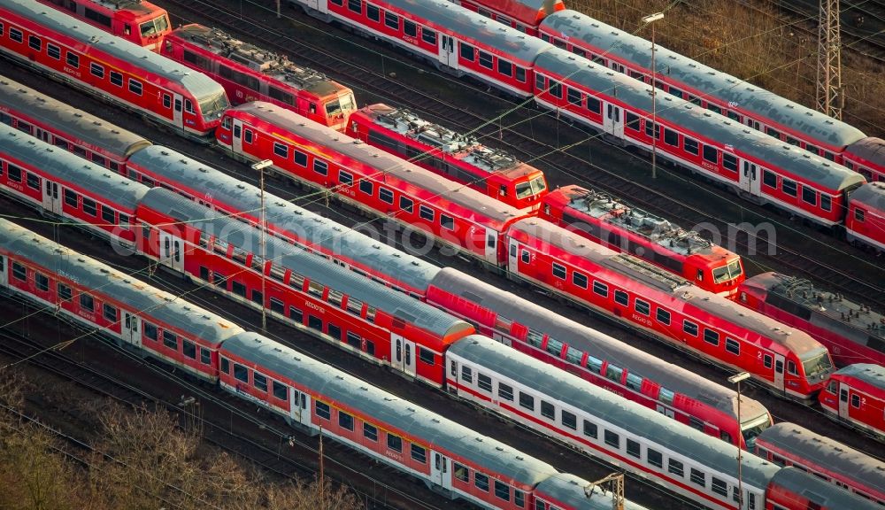 Aerial image Hamm - Marshalling yard and freight station of the Deutsche Bahn in Hamm in the state North Rhine-Westphalia