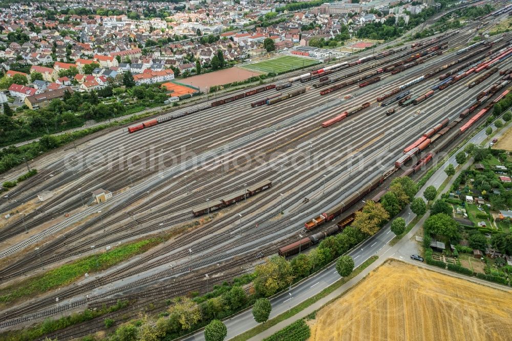 Aerial photograph Kornwestheim - Marshalling yard and freight station of the Deutsche Bahn in Kornwestheim in the state Baden-Wuerttemberg