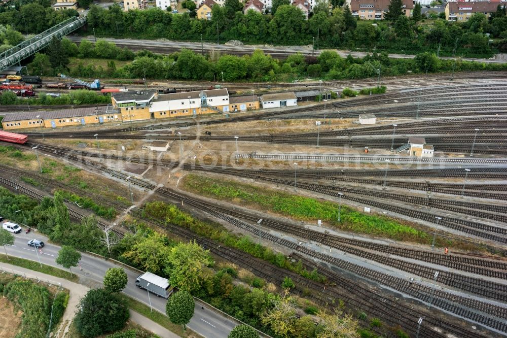 Aerial image Kornwestheim - Marshalling yard and freight station of the Deutsche Bahn in Kornwestheim in the state Baden-Wuerttemberg