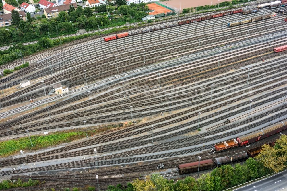 Aerial photograph Kornwestheim - Marshalling yard and freight station of the Deutsche Bahn in Kornwestheim in the state Baden-Wuerttemberg