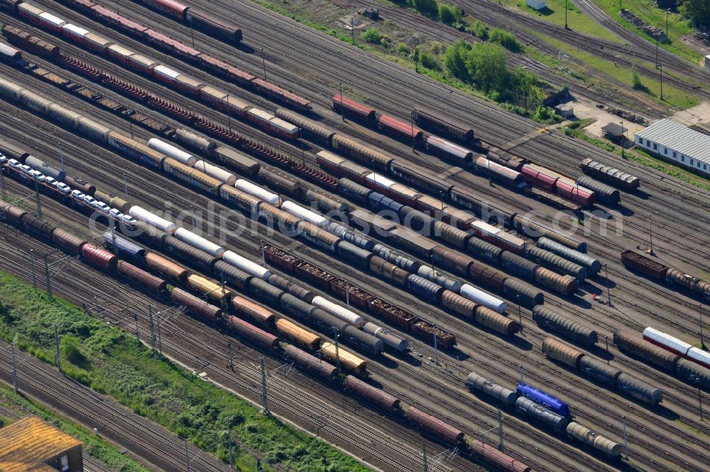 Aerial photograph Leipzig, Paunsdorf - Marshalling yard and freight station of the Deutsche Bahn in Leipzig, Paunsdorf in the state Saxony