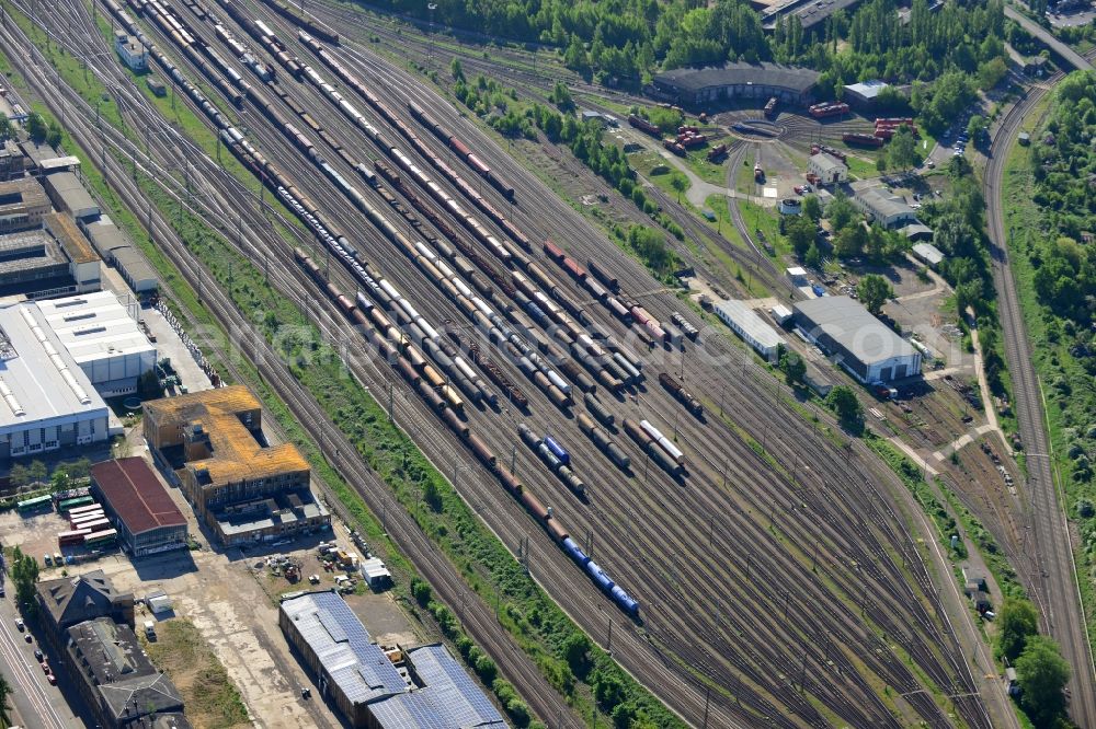 Aerial image Leipzig, Paunsdorf - Marshalling yard and freight station of the Deutsche Bahn in Leipzig, Paunsdorf in the state Saxony