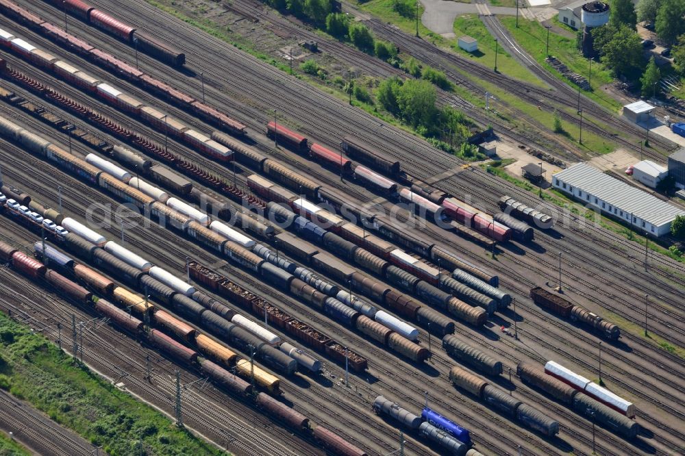 Aerial photograph Leipzig, Paunsdorf - Marshalling yard and freight station of the Deutsche Bahn in Leipzig, Paunsdorf in the state Saxony