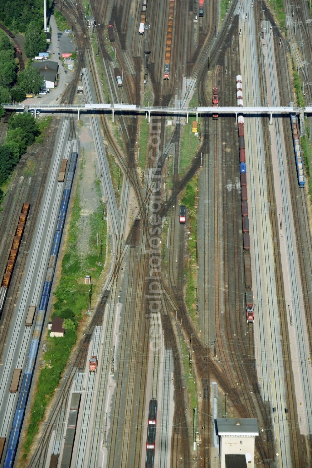 Aerial image Leipzig - Marshalling yard and freight station of the Deutsche Bahn in Leipzig in the state Saxony