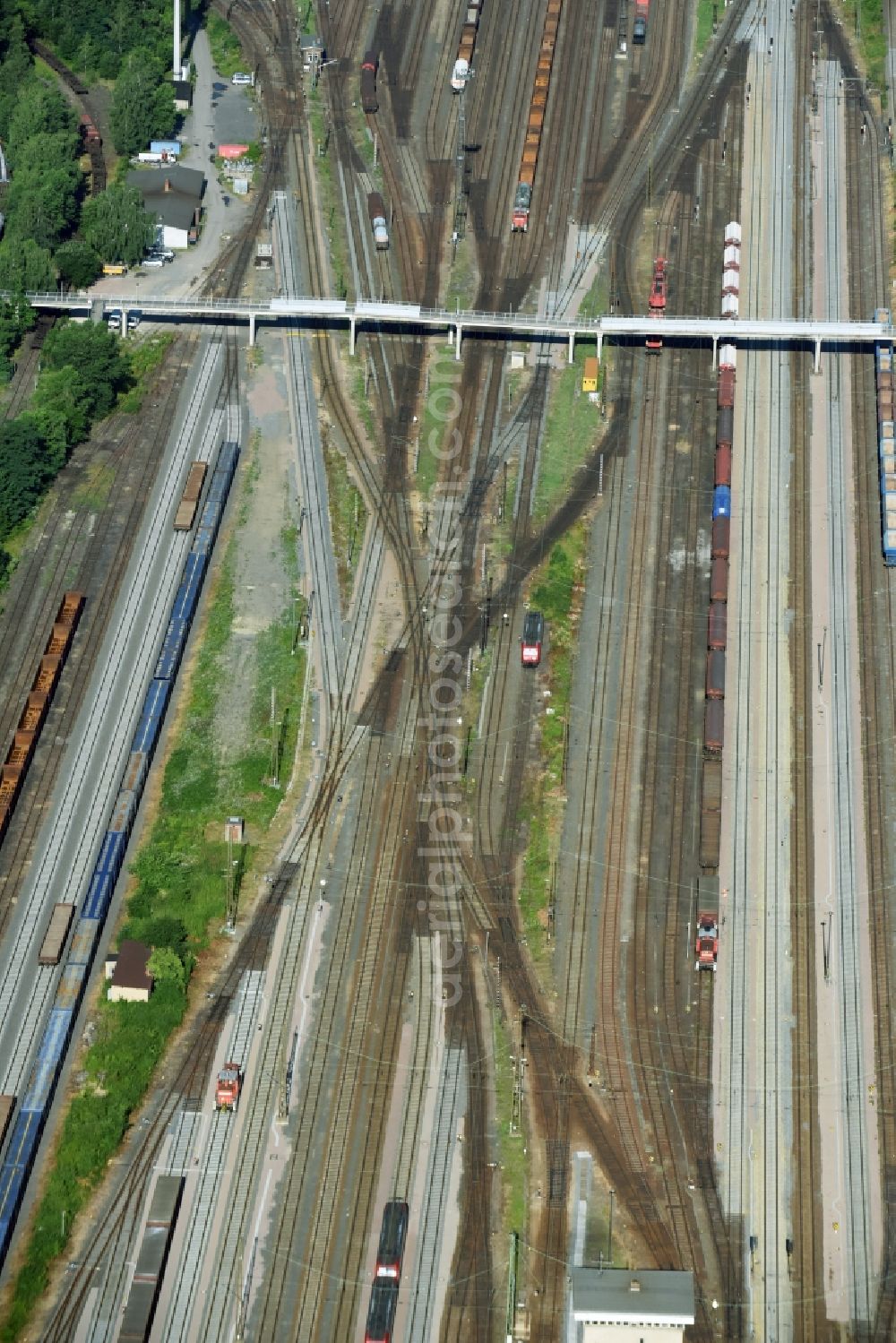 Aerial photograph Leipzig - Marshalling yard and freight station of the Deutsche Bahn in Leipzig in the state Saxony